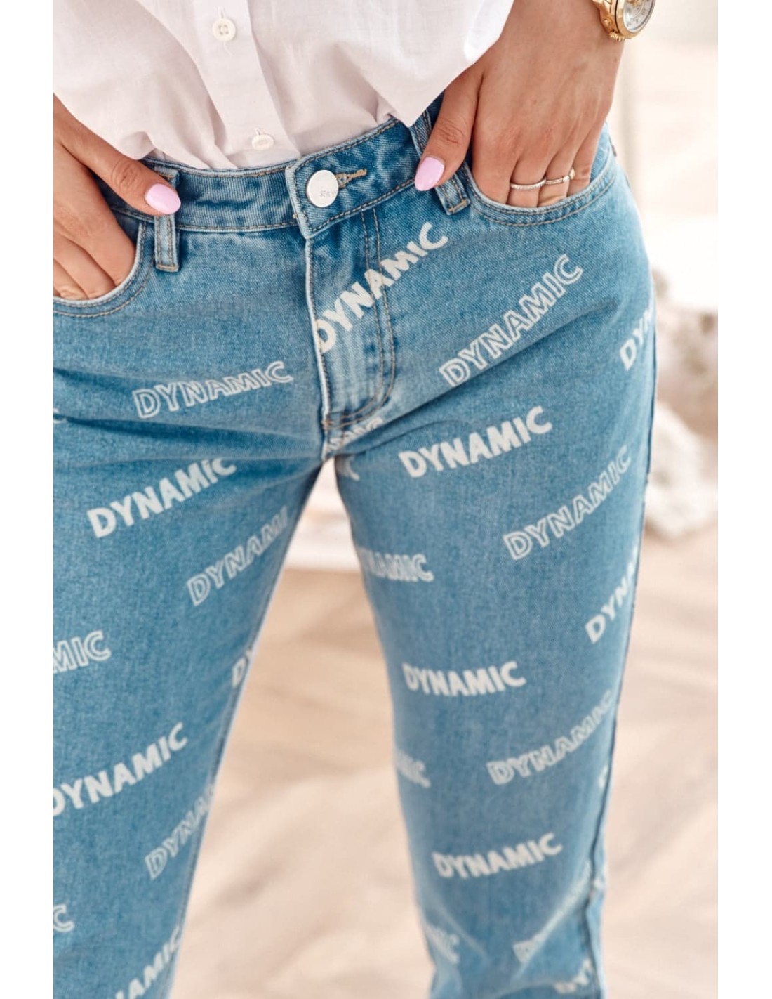 Jeans pants with Boyfriend inscriptions 1125 - Online store - Boutique